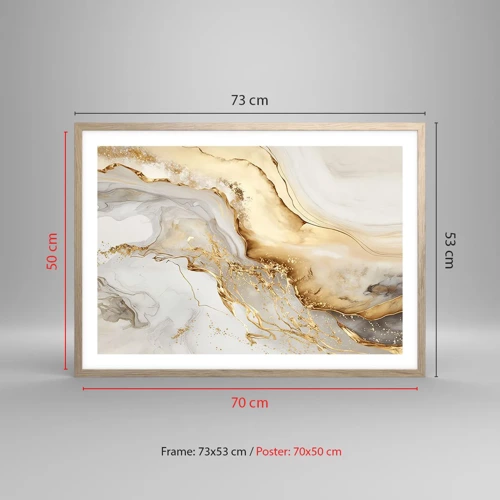 Poster in light oak frame - Abstract: Beauty and Good - 70x50 cm