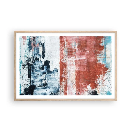 Poster in light oak frame - Abstract Fifty Fifty - 91x61 cm