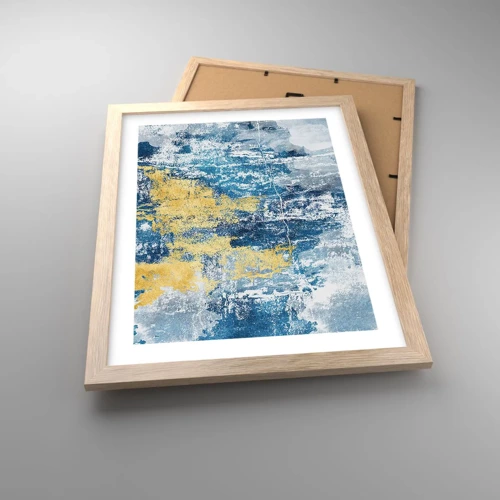 Poster in light oak frame - Abstract Full of Optimism - 30x40 cm