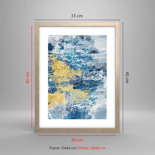 Poster in light oak frame - Abstract Full of Optimism - 30x40 cm