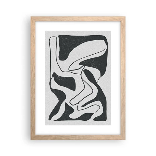 Poster in light oak frame - Abstract Fun in a Maze - 30x40 cm