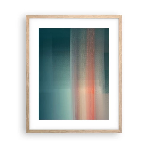 Poster in light oak frame - Abstract: Light Waves - 40x50 cm