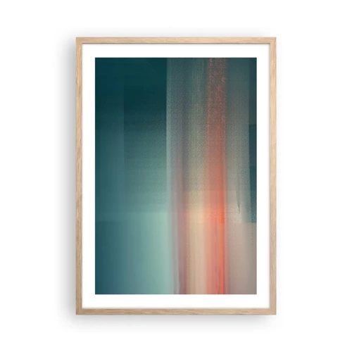 Poster in light oak frame - Abstract: Light Waves - 50x70 cm
