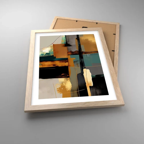 Poster in light oak frame - Abstract - Light and Shadow - 30x40 cm