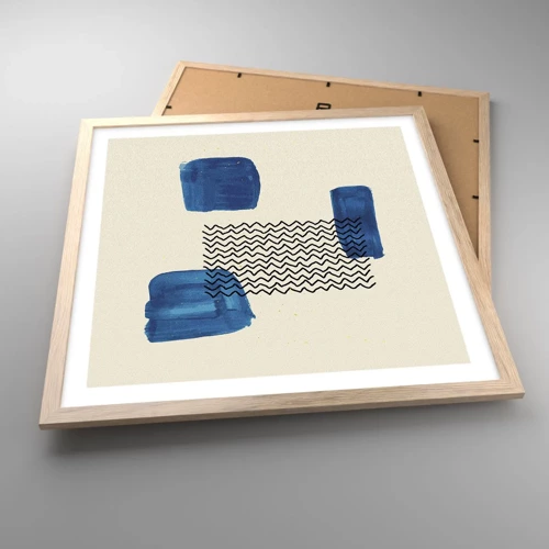 Poster in light oak frame - Abstract Quartet - 50x50 cm