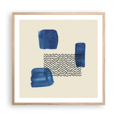 Poster in light oak frame - Abstract Quartet - 60x60 cm