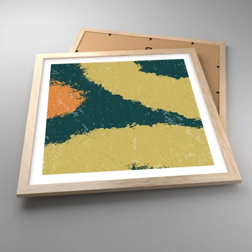 Poster in light oak frame - Abstract - Slow Motion - 40x40 cm
