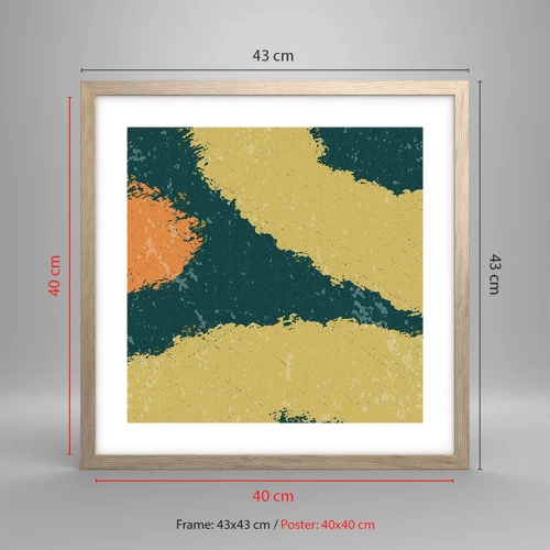 Poster in light oak frame - Abstract - Slow Motion - 40x40 cm