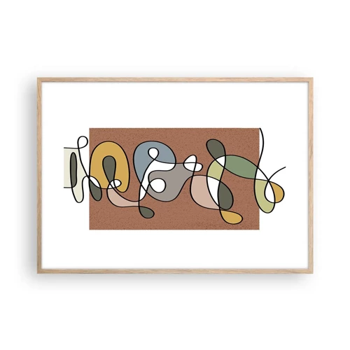 Poster in light oak frame - Abstract Worthy of a Smile - 100x70 cm