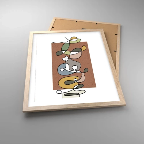 Poster in light oak frame - Abstract Worthy of a Smile - 40x50 cm