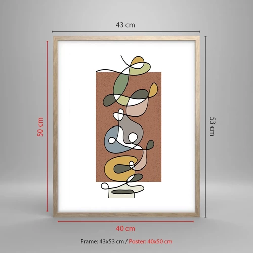 Poster in light oak frame - Abstract Worthy of a Smile - 40x50 cm