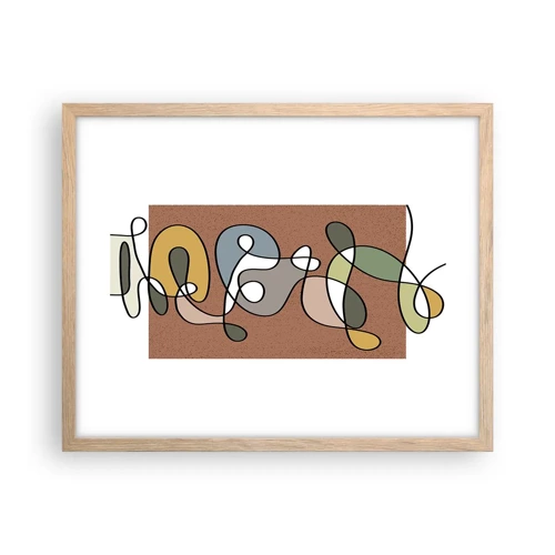 Poster in light oak frame - Abstract Worthy of a Smile - 50x40 cm