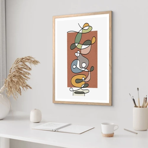 Poster in light oak frame - Abstract Worthy of a Smile - 61x91 cm