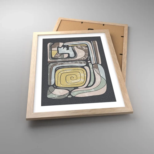 Poster in light oak frame - Abstract in Precolumbian Style  - 30x40 cm