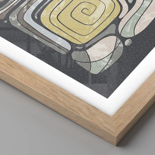 Poster in light oak frame - Abstract in Precolumbian Style  - 30x40 cm