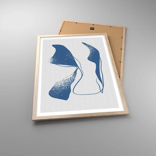 Poster in light oak frame - Abstract with Wings - 50x70 cm