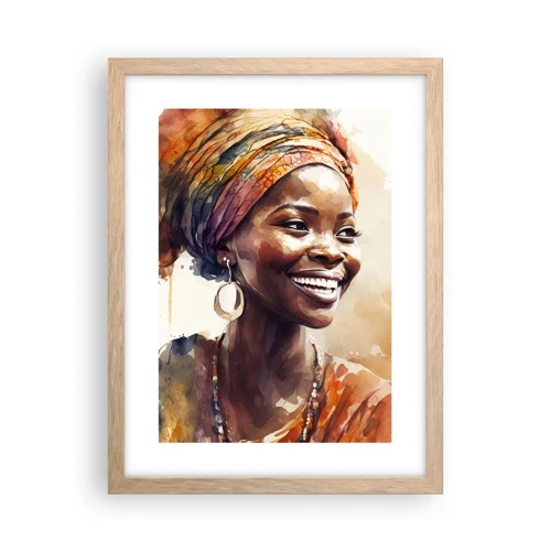 Poster in light oak frame - African Queen - 30x40 cm