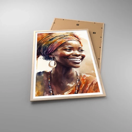 Poster in light oak frame - African Queen - 61x91 cm