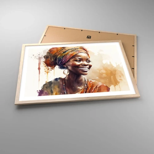 Poster in light oak frame - African Queen - 70x50 cm