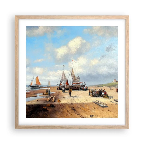 Poster in light oak frame - After a Successful Catch - 50x50 cm