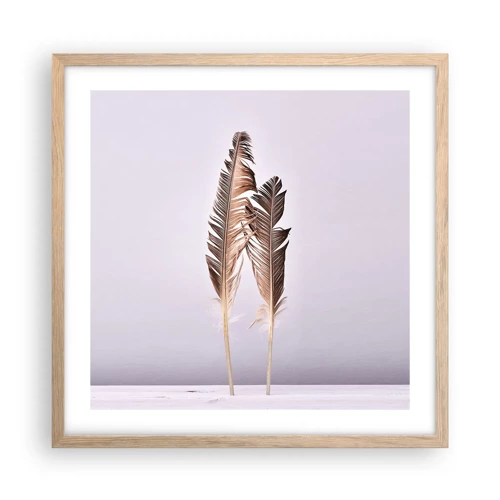 Poster in light oak frame - Against Nothingness - 50x50 cm