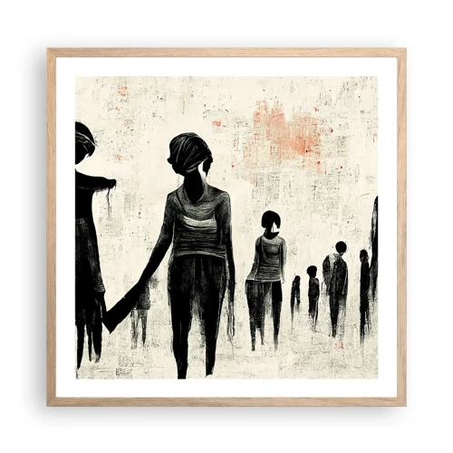 Poster in light oak frame - Against Solitude - 60x60 cm