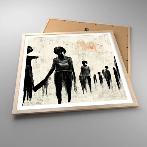 Poster in light oak frame - Against Solitude - 60x60 cm