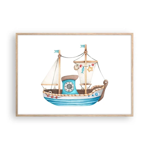 Poster in light oak frame - Ahoy, Adventure! - 100x70 cm