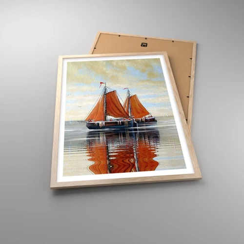 Poster in light oak frame - Ahoy, Sailor, Sail… - 50x70 cm