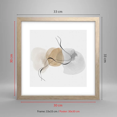 Poster in light oak frame - Air Beads - 30x30 cm