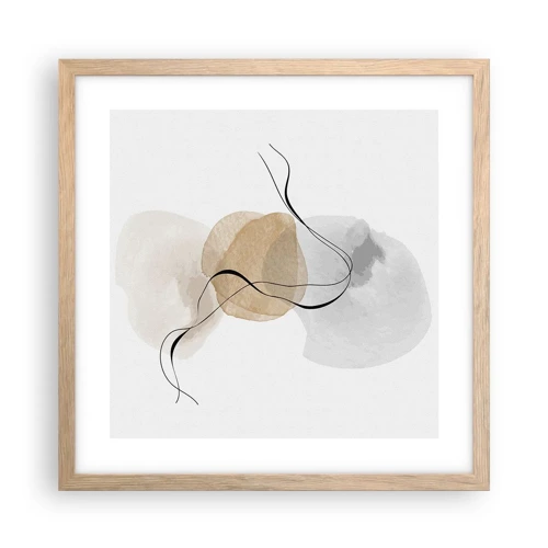 Poster in light oak frame - Air Beads - 40x40 cm