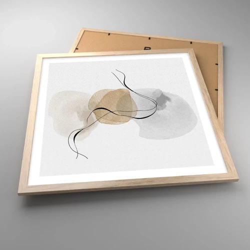 Poster in light oak frame - Air Beads - 50x50 cm