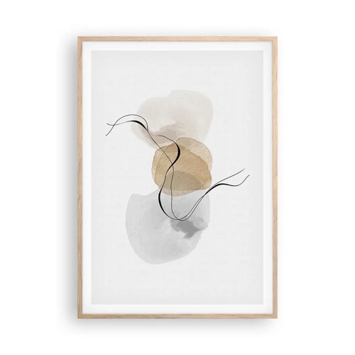 Poster in light oak frame - Air Beads - 70x100 cm