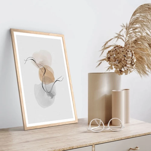 Poster in light oak frame - Air Beads - 70x100 cm