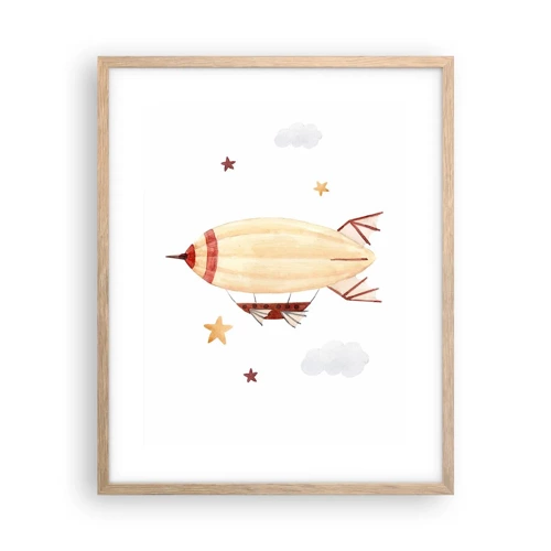 Poster in light oak frame - Airship - 40x50 cm