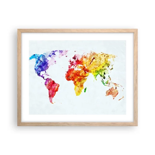 Poster in light oak frame - All Colours of Light - 50x40 cm