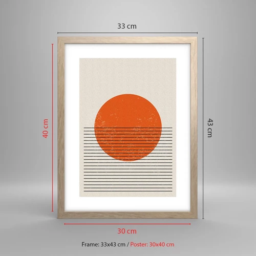 Poster in light oak frame - Always the Sun - 30x40 cm