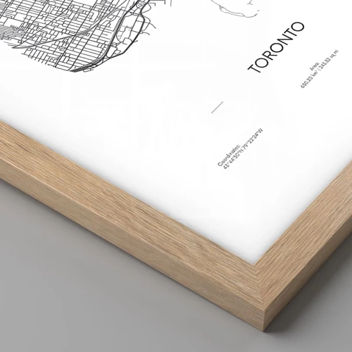 Poster in light oak frame - Anatomy of Toronto - 100x70 cm