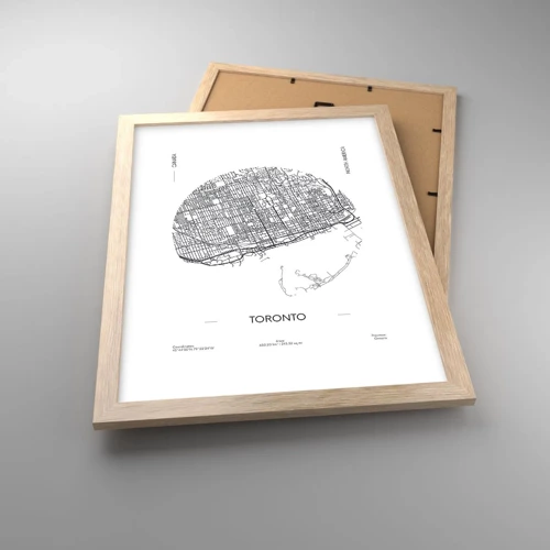 Poster in light oak frame - Anatomy of Toronto - 30x40 cm