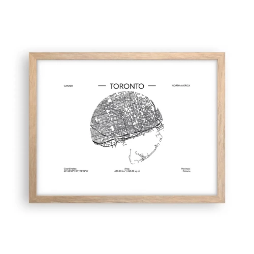 Poster in light oak frame - Anatomy of Toronto - 40x30 cm