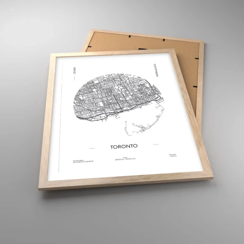 Poster in light oak frame - Anatomy of Toronto - 40x50 cm