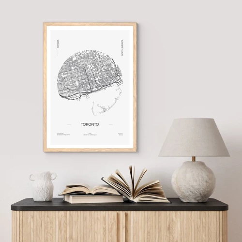 Poster in light oak frame - Anatomy of Toronto - 40x50 cm