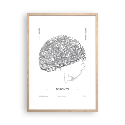 Poster in light oak frame - Anatomy of Toronto - 50x70 cm