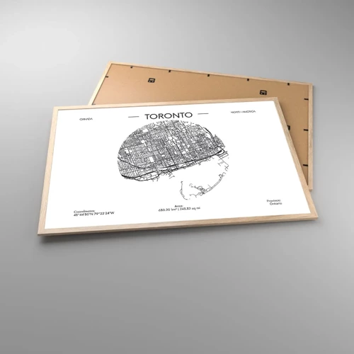 Poster in light oak frame - Anatomy of Toronto - 91x61 cm