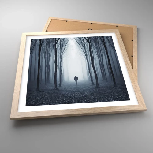 Poster in light oak frame - And Everything is Straight and Bright - 40x40 cm