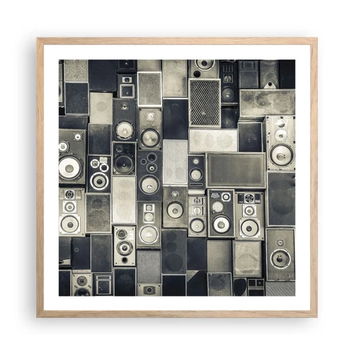 Poster in light oak frame - And Music Is Playing - 60x60 cm