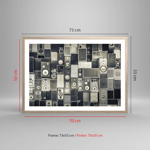 Poster in light oak frame - And Music Is Playing - 70x50 cm