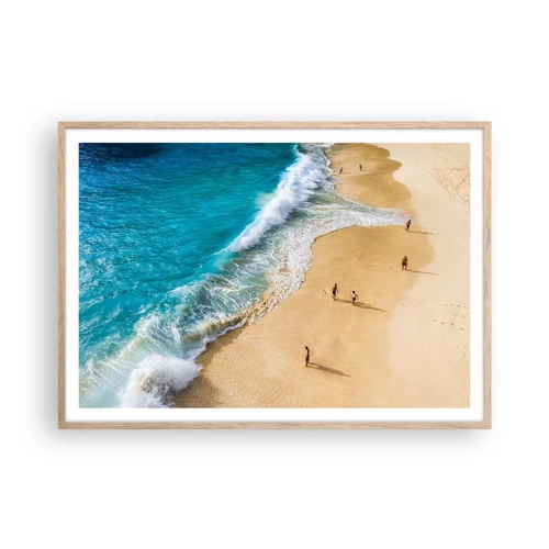 Poster in light oak frame - And Next the Sun, Beach… - 100x70 cm