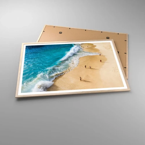 Poster in light oak frame - And Next the Sun, Beach… - 100x70 cm