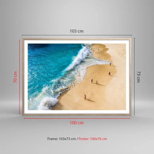 Poster in light oak frame - And Next the Sun, Beach… - 100x70 cm